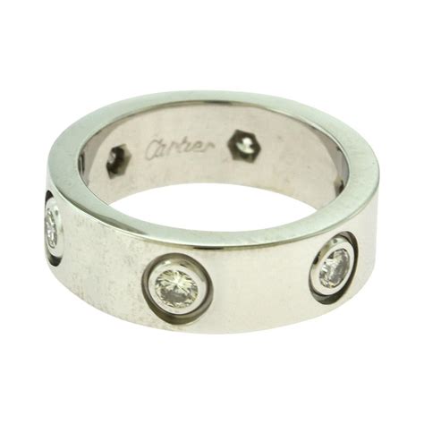 Cartier 3 Diamonds Love Ring 18 Karat White Gold At 1stDibs Love Ring