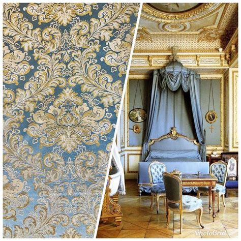 New Designer Brocade Satin Fabric Blue And Gold Upholstery Damask