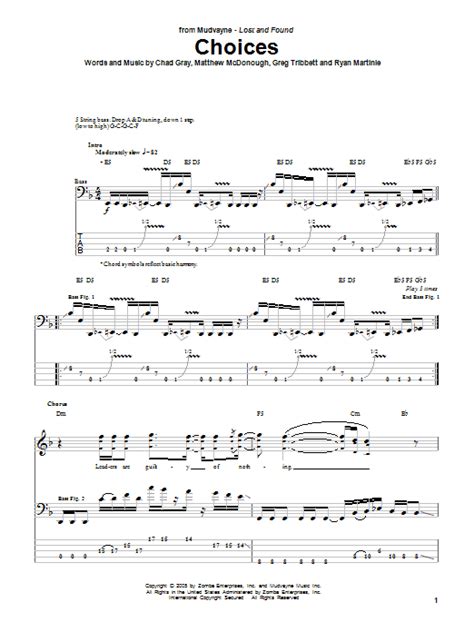 Choices by Mudvayne - Bass Tab - Guitar Instructor