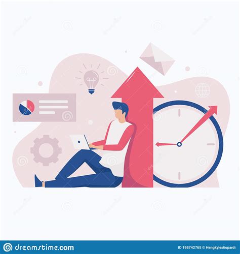 Website Illustration Of Increase Productivity Concept Stock Vector