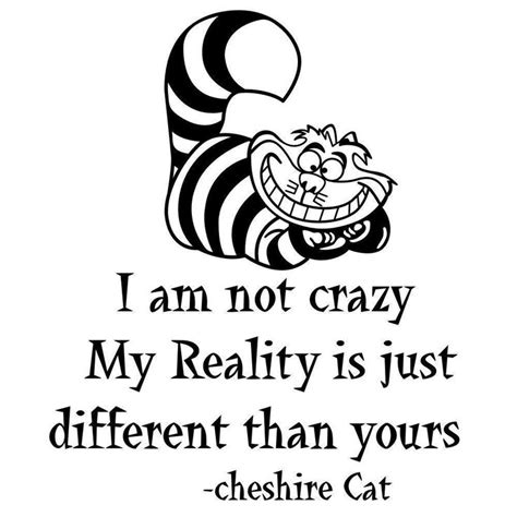 ANBER Alice In Wonderland Wall Decals Quote Cheshire Cat I Am Not Crazy