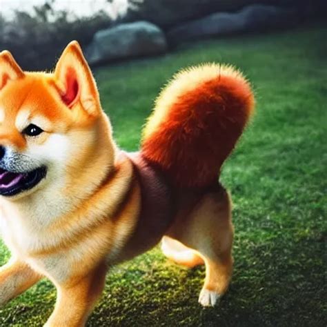 Real Life Super Saiyan Shiba Inu With Glowing Yellow Stable Diffusion