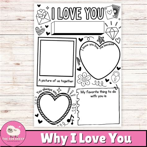 Why I Love You I Love You Fill In The Blank Coloring Page Coloring