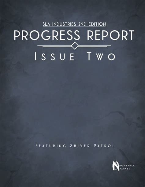 Sla Industries 2nd Edition Progress Report Issue Two Nightfall Games