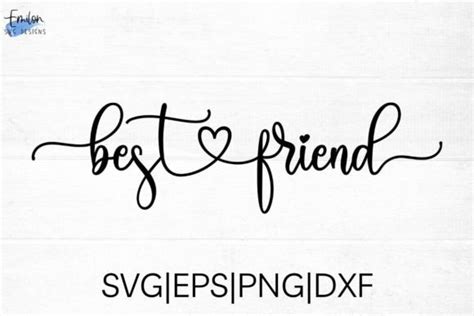 Best Friend SVG Cut File With Heart Graphic By EmilonSVGDesigns