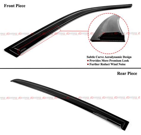 For 2011 2022 Dodge Charger Premium Aero Black Window Visor Rain Guard