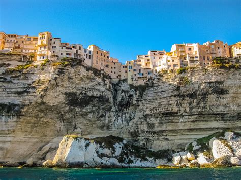 Corsica France Skyline Of Bonifacio From The S Voyages