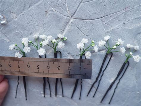 Wedding Flower Bobby Pins Baby Breath Hair Piece Etsy