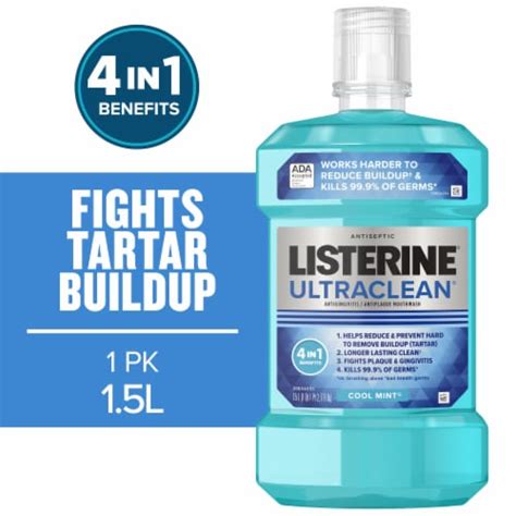 Listerine Ultraclean Cool Mint Antiseptic Mouthwash, 1.5 l - Fred Meyer