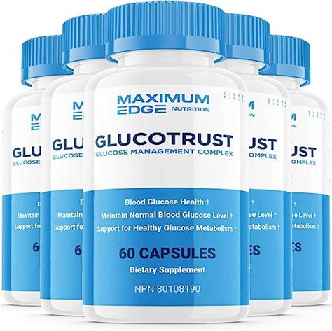 5 Pack Glucotrust Advanced Capsules Glucotrust Maximum Edge Pills