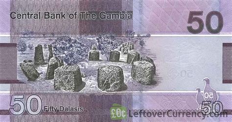 50 Gambian Dalasis banknote - Exchange yours for cash today