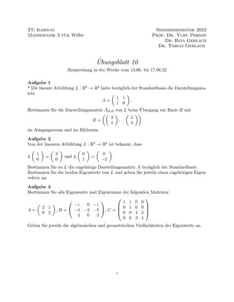 Bungsblatt Mathematik F R Wirtschafts Und Sozialwissenschaften