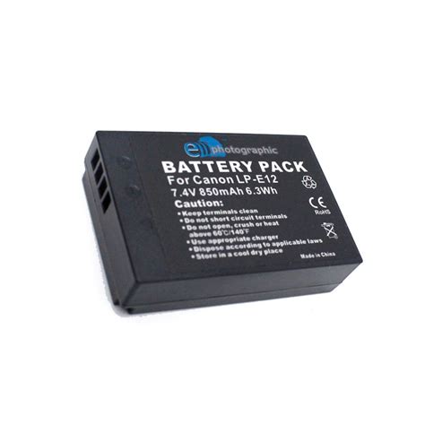 E Photographic Lp E Mah Lithium Battery For Canon Cameras