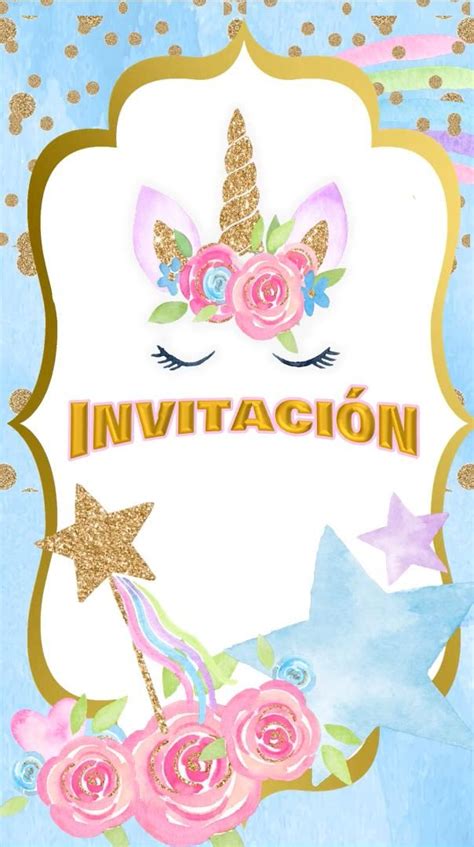 Tarjetas De Invitacion De Unicornio