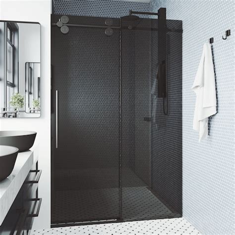 Vigo Elan E Class 68 To 72 In W X 76 In H Frameless Sliding Shower Door In Matte Black W