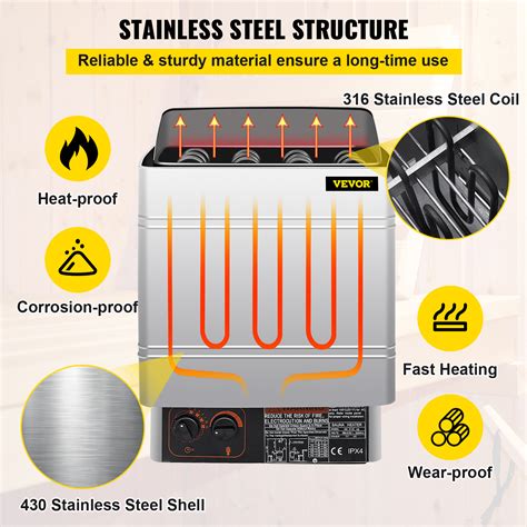 3kw Sauna Heater Stove Wetanddry Stainless Steel With Internal Control