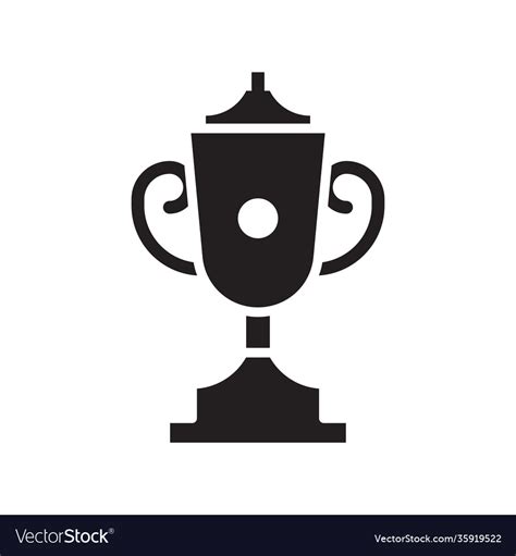 World trophy cup icon in outline design Royalty Free Vector