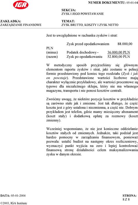 ZYSK BRUTTO KOSZTY I ZYSK NETTO PDF Darmowe Pobieranie