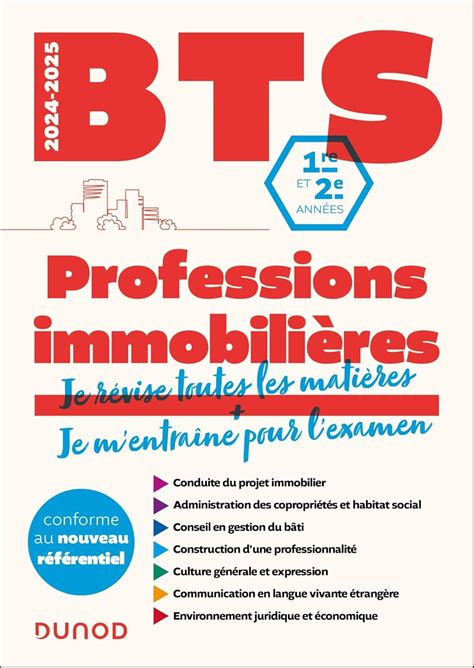 BTS Professions immobilières Réforme Nouveau programme 2024 2025