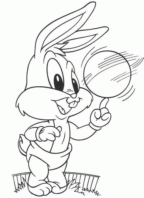 Bugs Bunny Con Pelota Para Colorear Imprimir E Dibujar Coloringonlycom