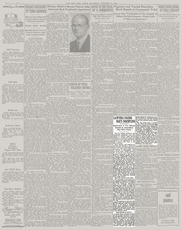 LAWYERS FACING BAR'S DISCIPLINE; Disbarment of Five Defense Counsel by Associations May Follow ...