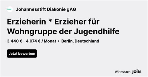 Johannesstift Diakonie gAG Berlin Erzieherin Erzieher für