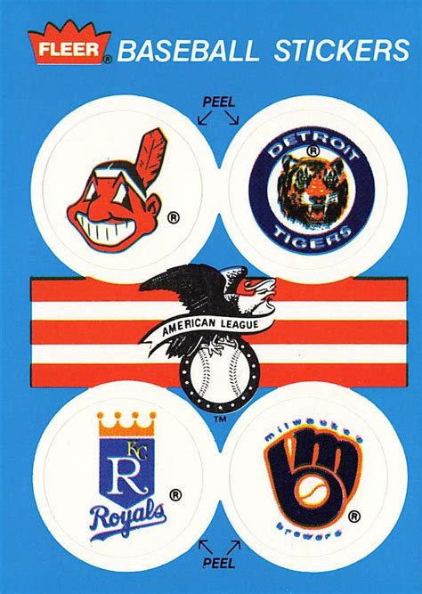 Fleer Team Stickers Nno Al Cleveland Indians Detroit Tigers