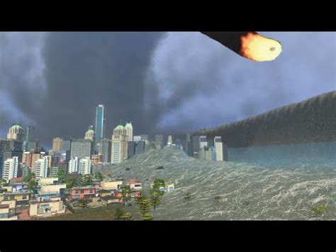 Mega Tsunami Tornado Meteorite Destruction Cities Skylines Tsunami