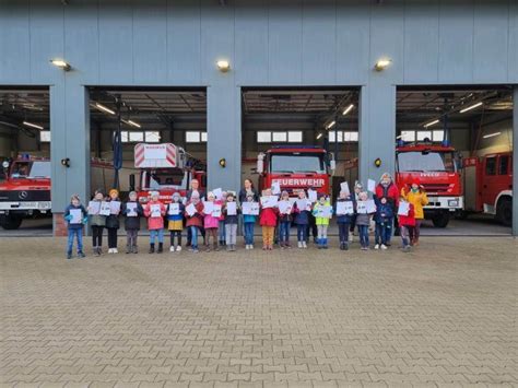 Grundschule Besucht Feuerwehr Freiwillige Feuerwehr Langeoog