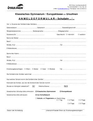 Ausf Llbar Online Klassisches Gymnasium Europaklasse Der Fax