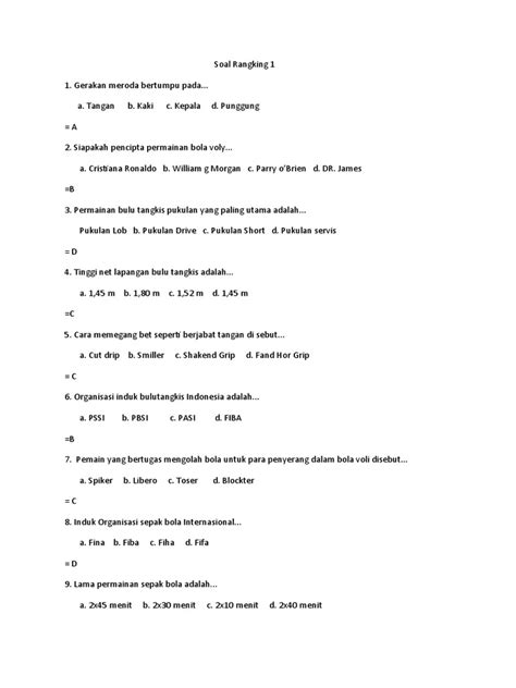 Soal Rangking 1 Dibagikan Pdf