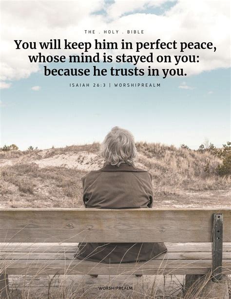 Isaiah 263 You Will Keep Him In Perfect Peace Whose Mind Is Stayed On