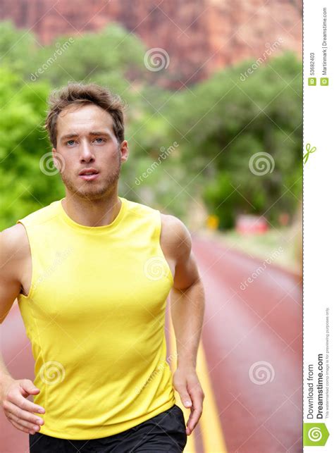 Fitness Sport Runner Man Running Determined Stock Image Image Of