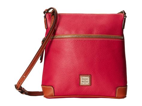 Dooney Bourke Pebble Leather Crossbody Strawberry W Tan Trim Shipped