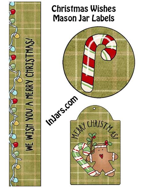 Christmas Wishes Mason Jar Labels Printable Labels For Jars