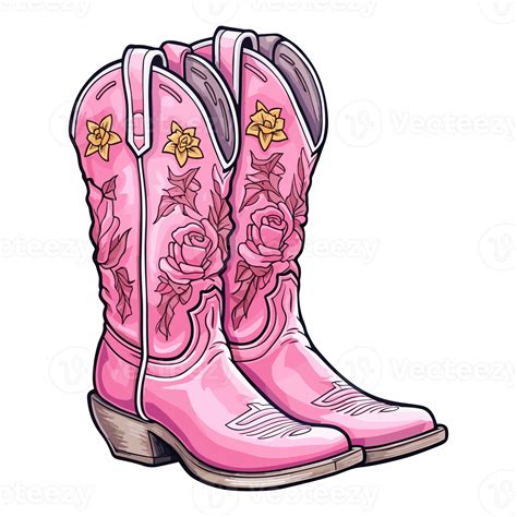 Pink Cowboy Cowgirl Boots In Western Southwestern Style Cowgirl