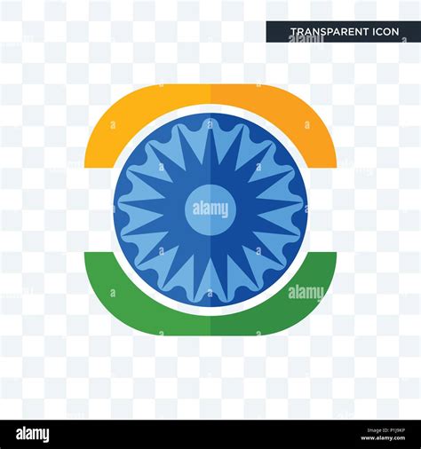 Ashok Chakra Vector Icon Isolated On Transparent Background Ashok