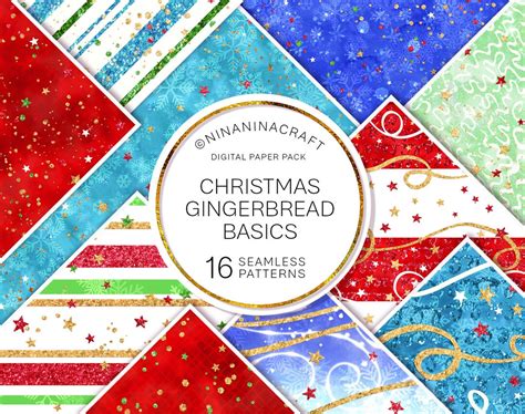 Christmas Gingerbread Digital Paper Pack, Basic Christmas Seamless ...