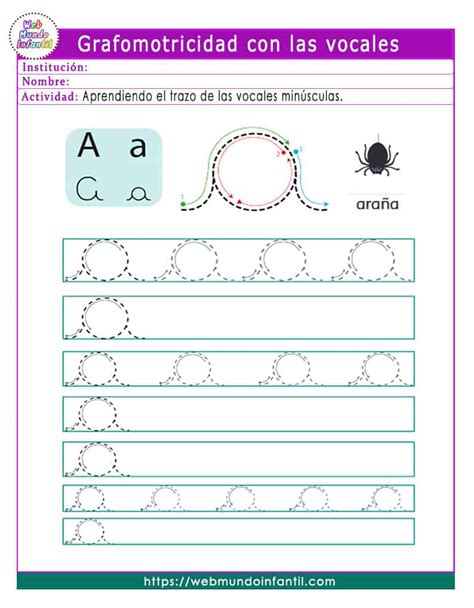 Grafomotricidad Con Las Vocales Para Imprimir En Pdf