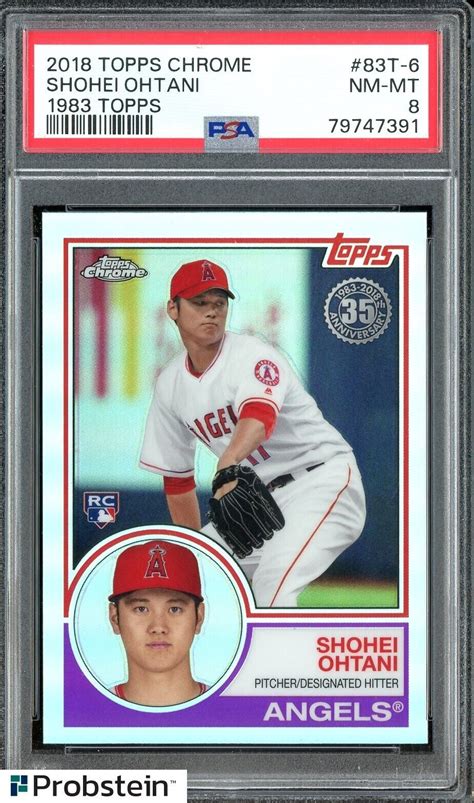 2018 Topps Chrome 1983 Refractor 83T 6 Shohei Ohtani RC Rookie PSA 8