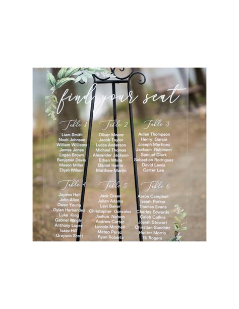 Plan De Table De Mariage En Plexiglas Au Design Moderne Et Exotique