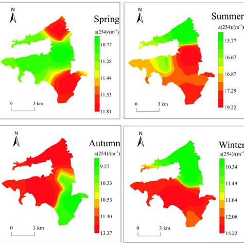 Spatial Temporal Trends Of A 254 In Bao An Lake By Season Download Scientific Diagram