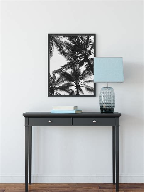 Palm Trees Print Printable Wall Art Black And White Photo Etsy UK