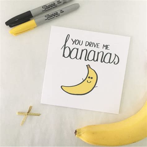 Greetings Card You Drive Me Bananas Buttonbela