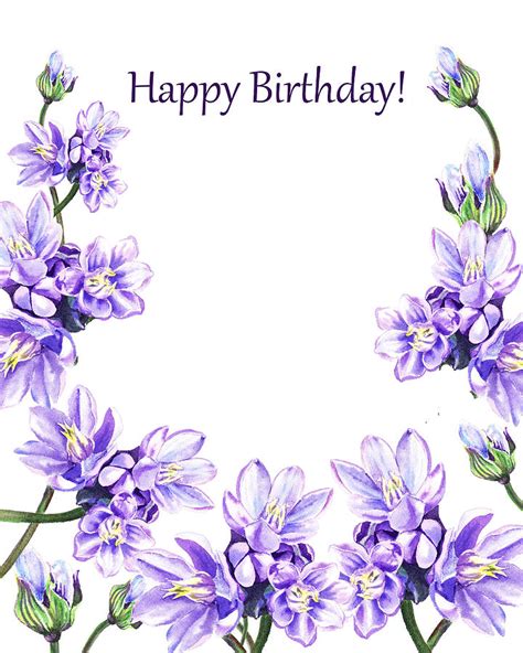 Purple Happy Birthday Flowers