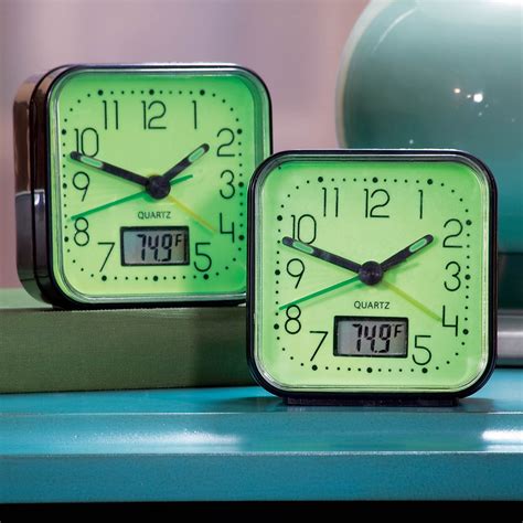 Glow in the Dark Alarm Clocks - 2 pc | Collections Etc.