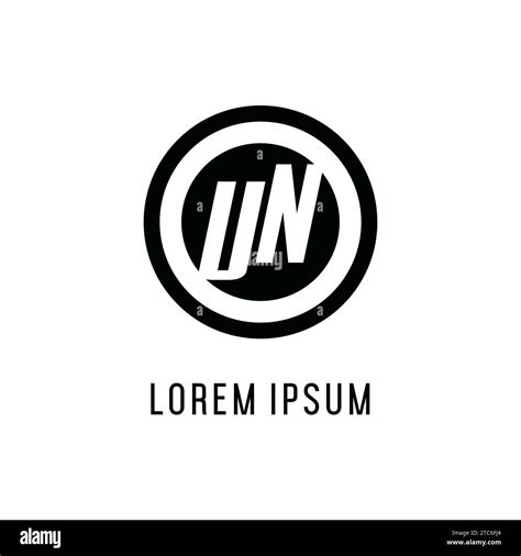 Initial UN Logo Concentric Circle Line Clean And Simple Monogram Logo