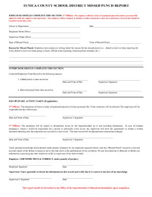 Fillable Online Missed Punch Form Revised Docx Fax Email Print