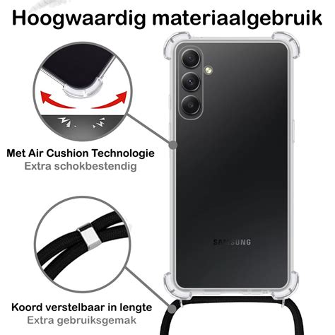 Samsung Galaxy A34 Hoesje Met Koord Hoes Siliconen Case Transparant