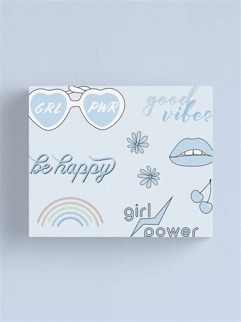 Light Blue Sticker Pack Collection Of Hand Drawn Images And Text For